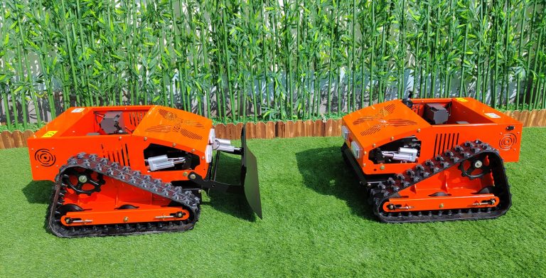 Cutting grass efficiently with Vigorun remote controlled track lawn mower
