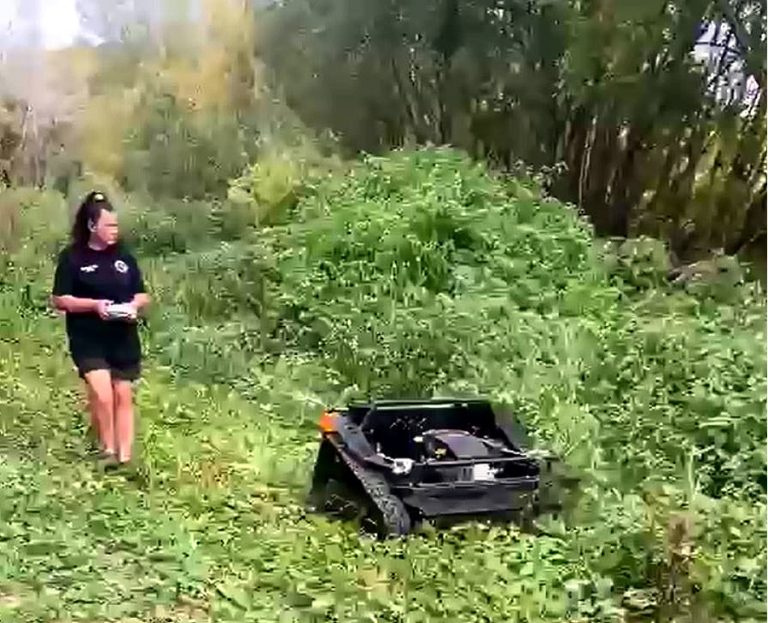 Vigorun VTLM800 radio controlled track-mounted cutting grass machine from China
