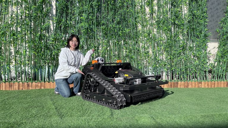 Rotary Blade Zero Turn Remote Operated Tracked Lawnmower for sale made by Vigorun Tech