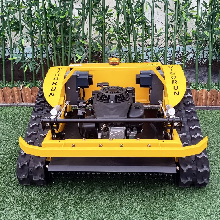 remote control track-mounted tank lawnmower made by Vigorun Tech