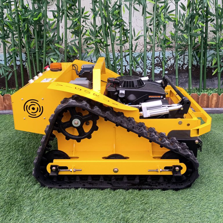 radio controlled caterpillar lawn cutting machine made by Vigorun Tech