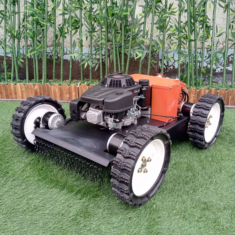 Perfect mower Vigorun remotely controlled rubber track lawn mower robot